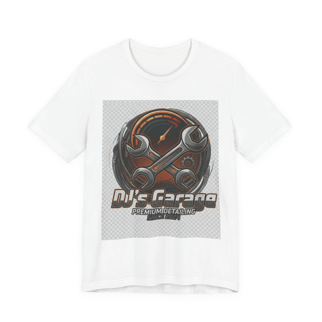 DJ's Garage Wrench & Speedometer Tee for car enthusiasts — Est. 2024 Printify