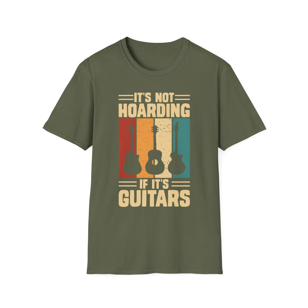 Guitar Lover T-Shirt — "It's Not Hoarding If It's Guitars" Vintage Music Tee Printify