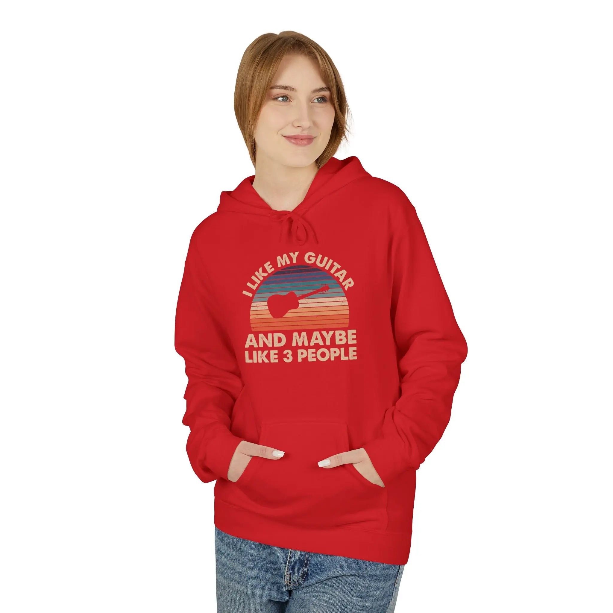 Guitar Hoodie — Retro "I Like My Guitar and Maybe Like 3 People" Graphic Printify