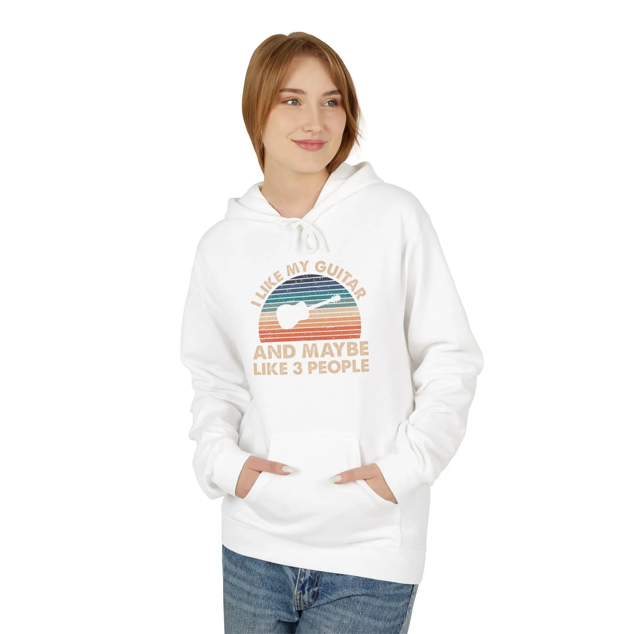 Guitar Hoodie — Retro "I Like My Guitar and Maybe Like 3 People" Graphic Printify