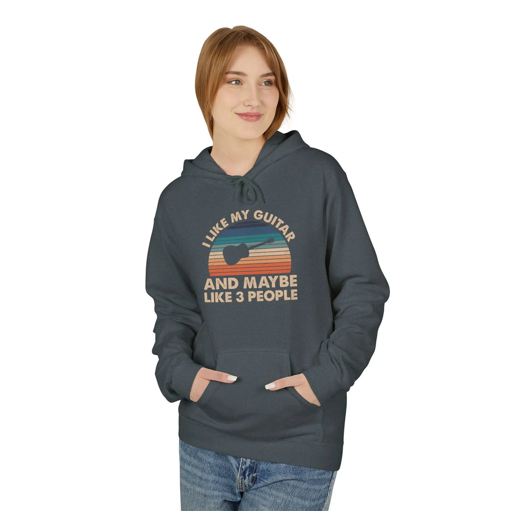 Guitar Hoodie — Retro "I Like My Guitar and Maybe Like 3 People" Graphic Printify
