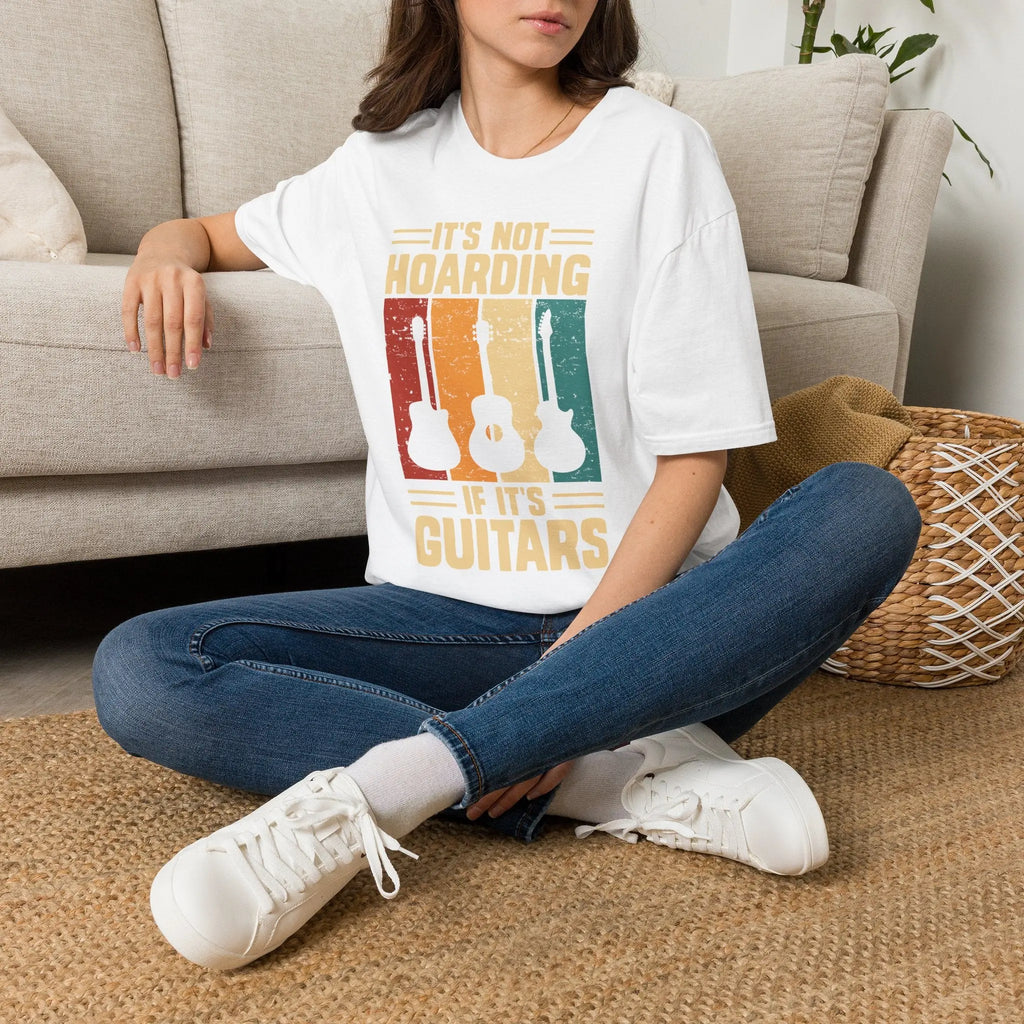 Guitar Lover T-Shirt — "It's Not Hoarding If It's Guitars" Vintage Music Tee Printify