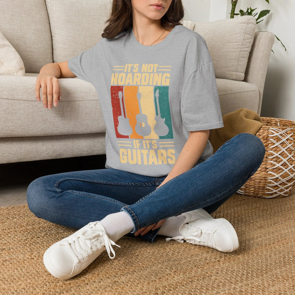 Guitar Lover T-Shirt — "It's Not Hoarding If It's Guitars" Vintage Music Tee Printify