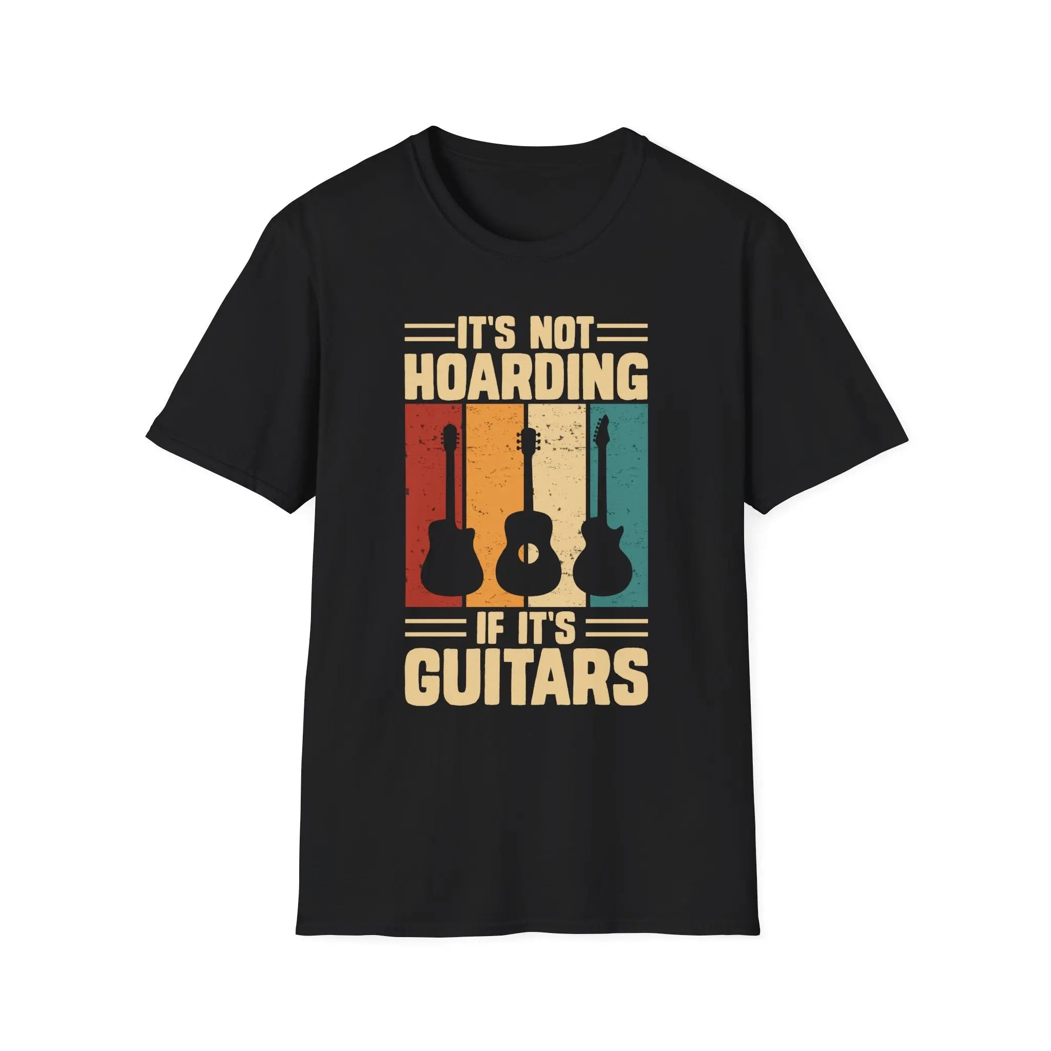 Guitar Lover T-Shirt — "It's Not Hoarding If It's Guitars" Vintage Music Tee Printify