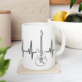 Guitar Heartbeat Ceramic Mug – Music Lover Coffee Cup (11oz/15oz) Printify