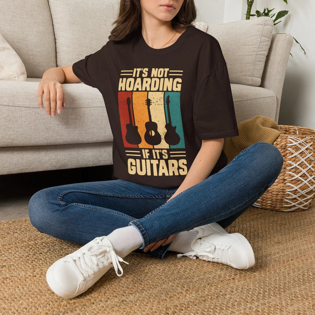 Guitar Lover T-Shirt — "It's Not Hoarding If It's Guitars" Vintage Music Tee Printify