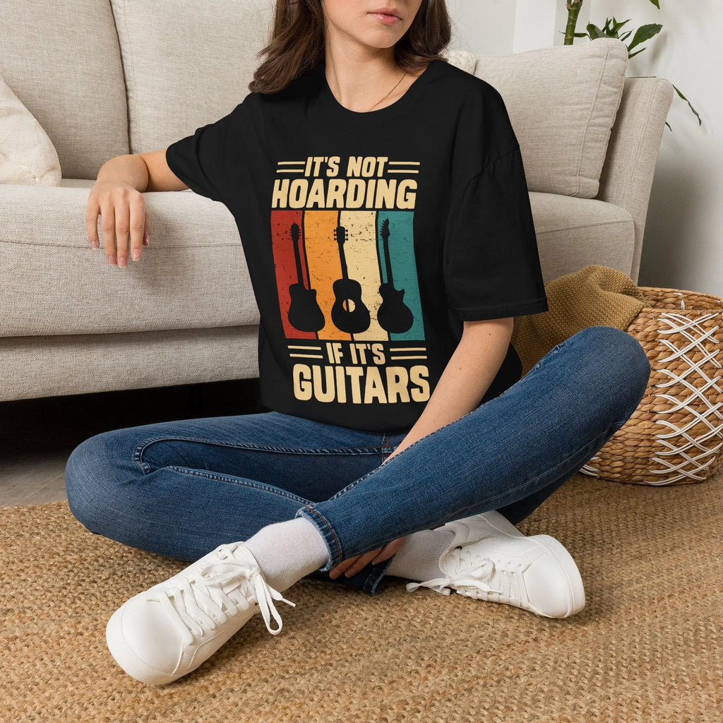 Guitar Lover T-Shirt — "It's Not Hoarding If It's Guitars" Vintage Music Tee Printify