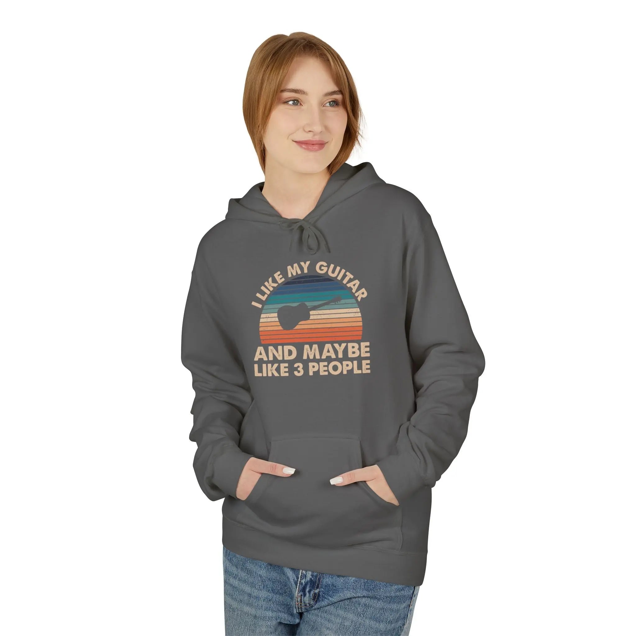 Guitar Hoodie — Retro "I Like My Guitar and Maybe Like 3 People" Graphic Printify
