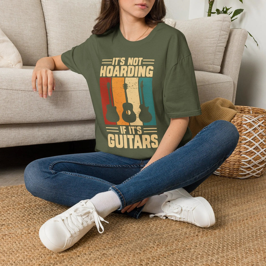 Guitar Lover T-Shirt — "It's Not Hoarding If It's Guitars" Vintage Music Tee Printify