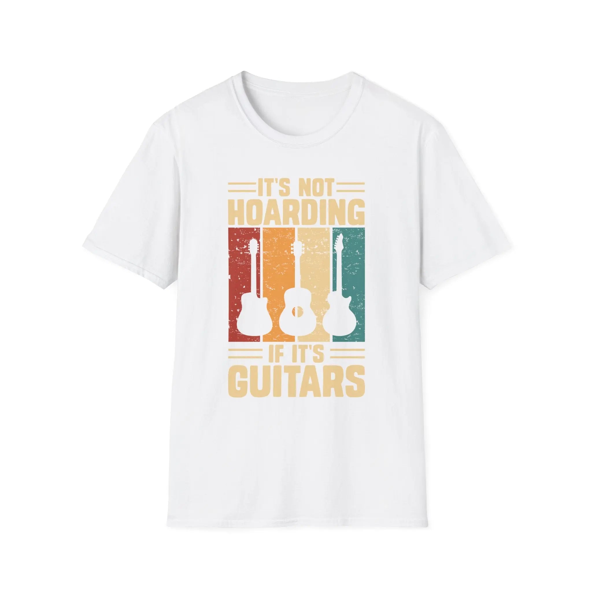 Guitar Lover T-Shirt — "It's Not Hoarding If It's Guitars" Vintage Music Tee Printify