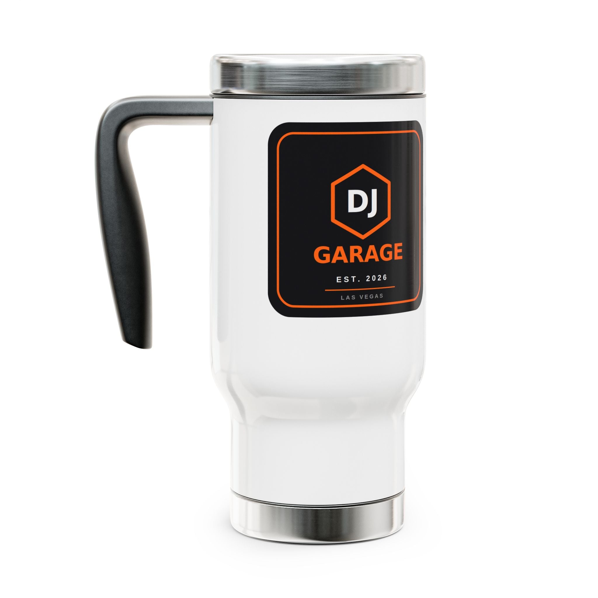 Garage Logo Travel Mug – 14oz Stainless Steel Insulated Tumbler with Handle