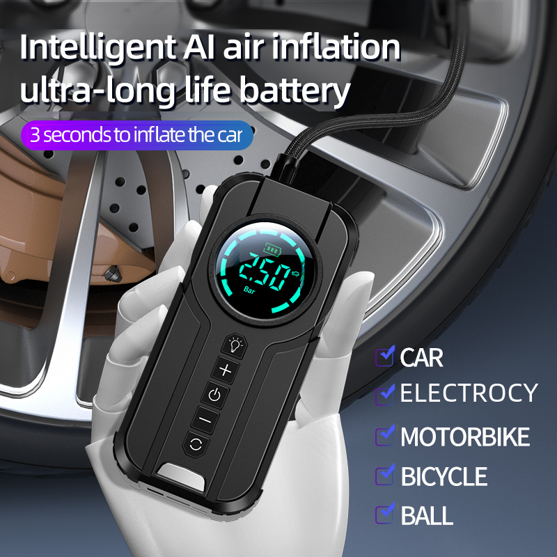 Portable Wireless 12V Car Air Pump with Digital Display